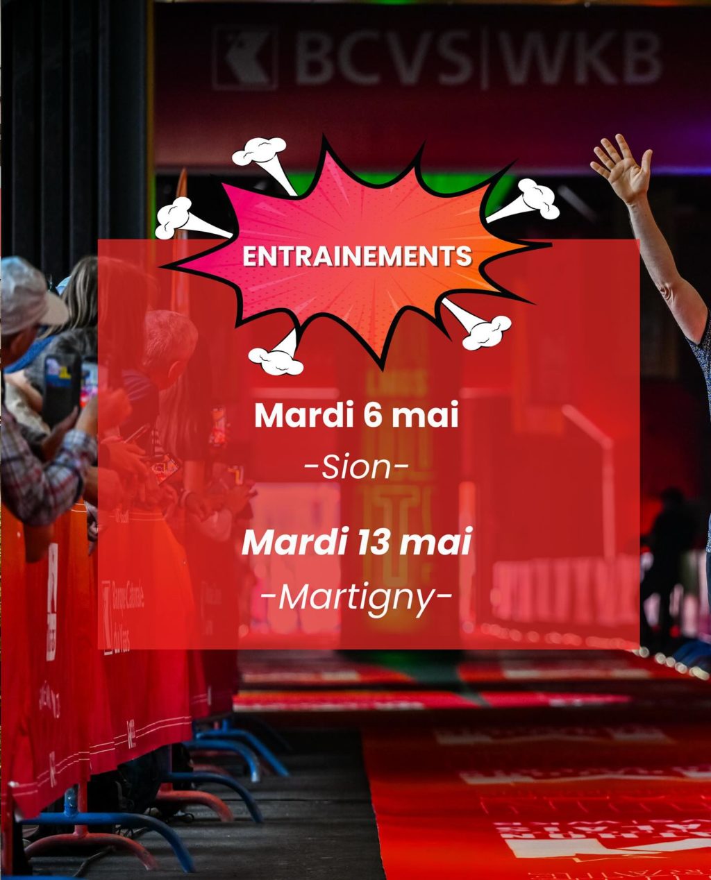 🏃Prêt(e) à courir ? 
🔥Rejoins les warm-ups BCVS à Sion et Martigny ! 
🔗 Inscriptions en bio