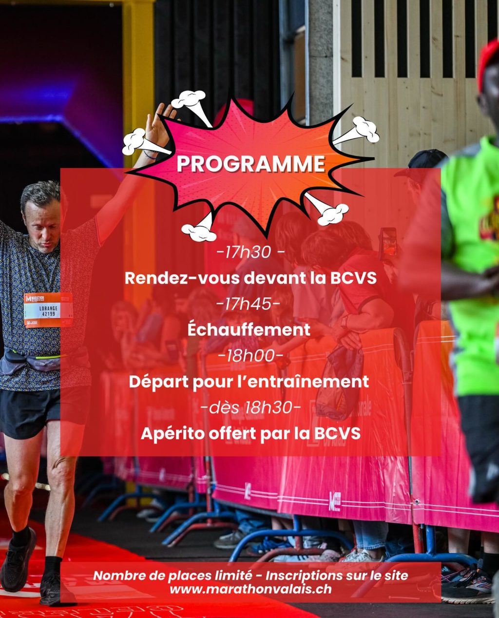 🏃Prêt(e) à courir ? 
🔥Rejoins les warm-ups BCVS à Sion et Martigny ! 
🔗 Inscriptions en bio